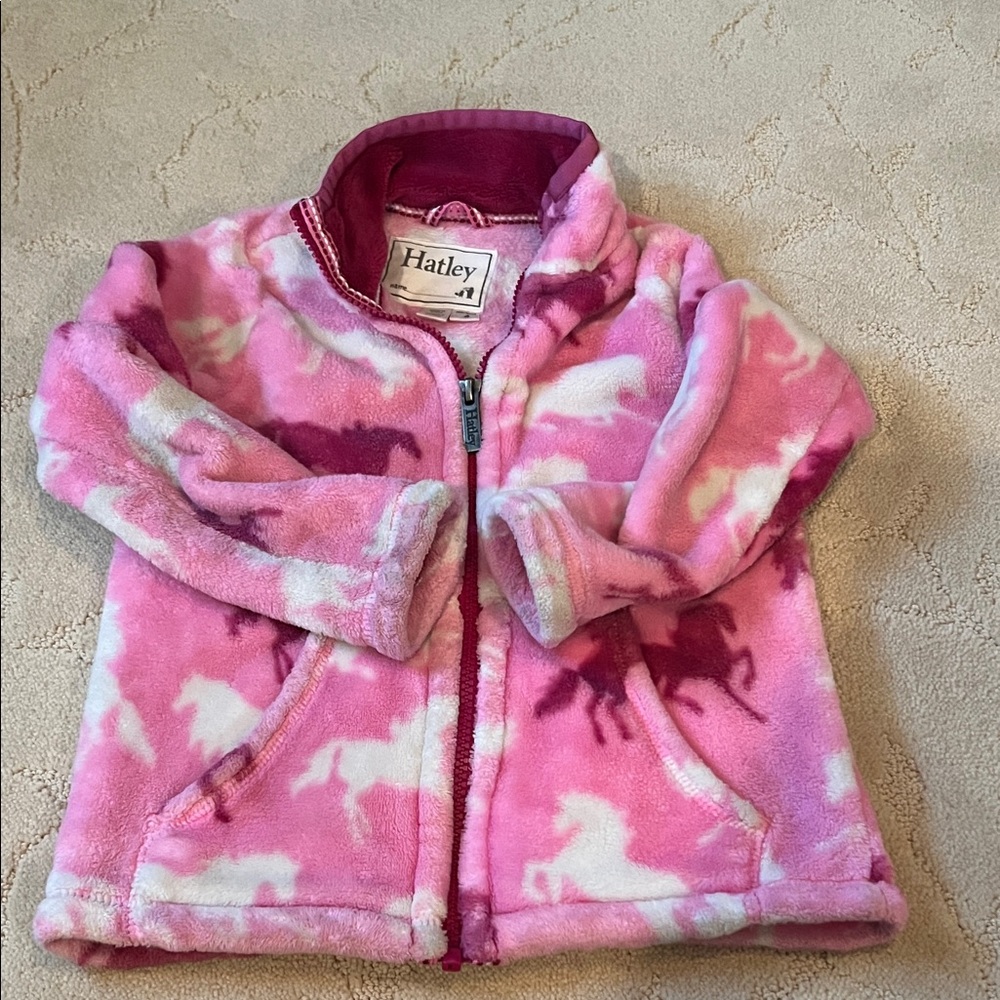 Girls Hatley Unicorn Zip Up Fleece 4